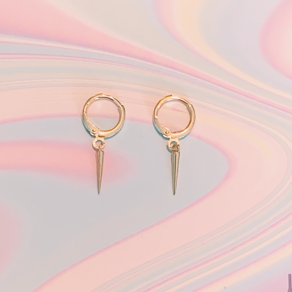 Gold spike earrings